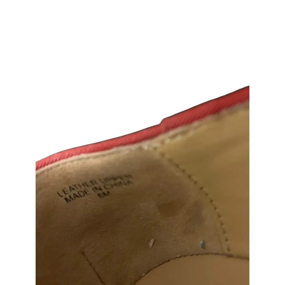 Talbots Size 6 M Womens Bright Red ‎ FRANCESCA SUEDE DRIVING FLATS Shoes Casual